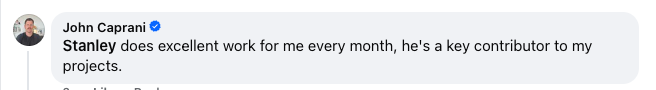 Client testimonial