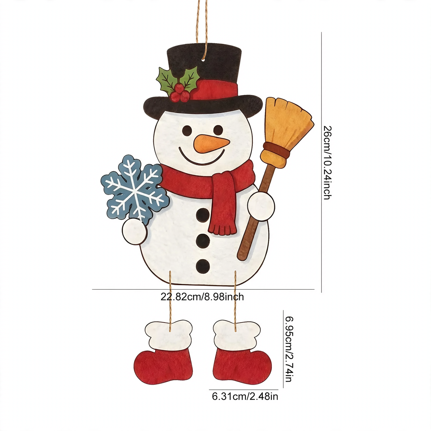 Christmas Felt Ornaments, Set of 6