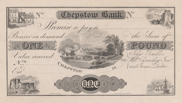 Chepstow Bank one pound note 1820 1829