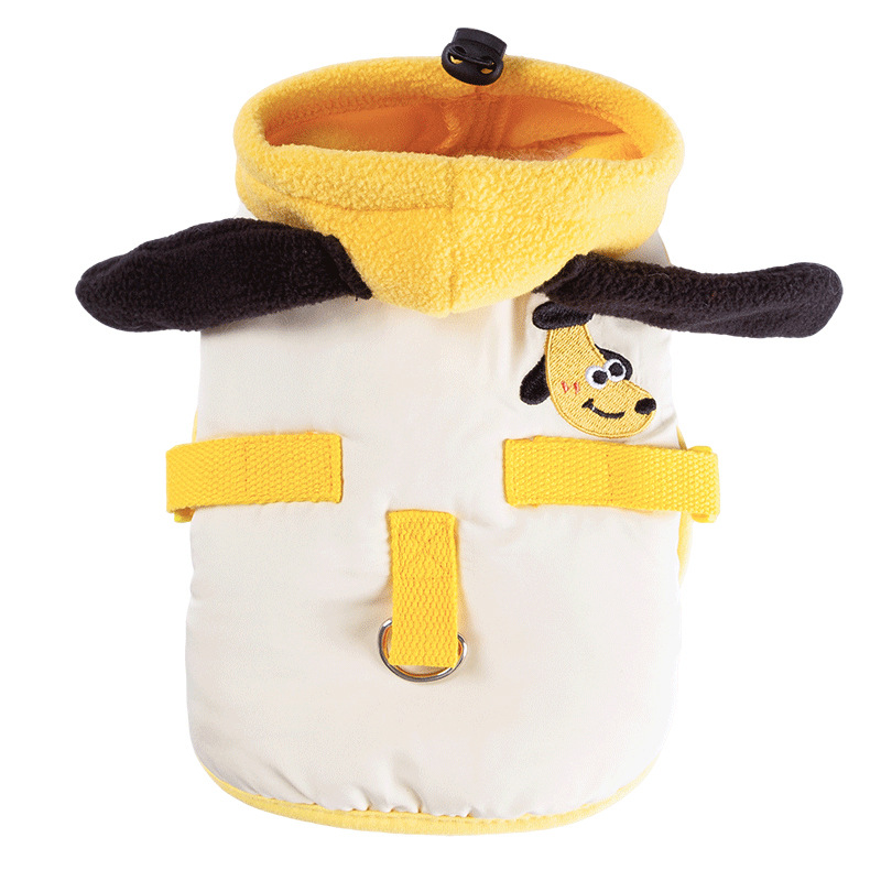Pet winter jacket with hood and embroidery