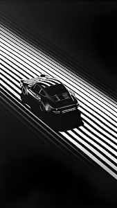 Classic Sports Car Black White Abstract Stripes Art