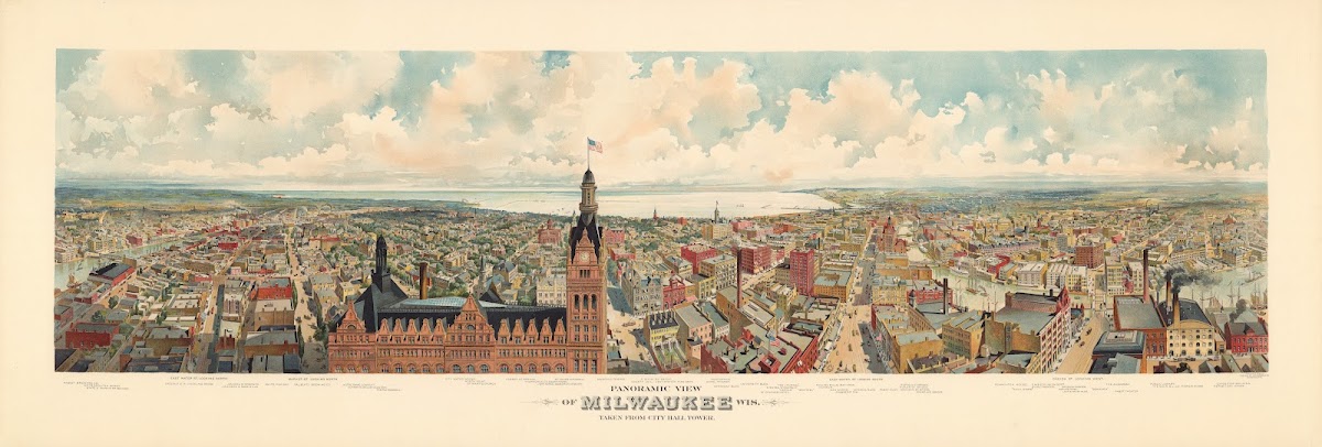 Panoramic View Of Milwaukee Wis 1898