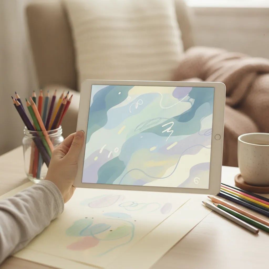 Interpreting stress level through calm reflection and creative practice at home