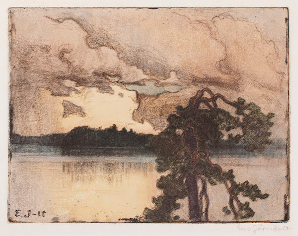 Lake Landscape at Sunset 1900   1937