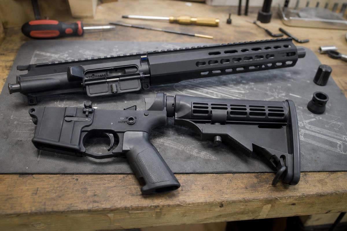 AR-15 parts breakdown for beginners showing upper and lower receiver components