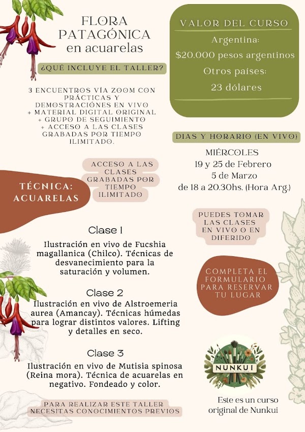 Flora Patagónica en acuarelas