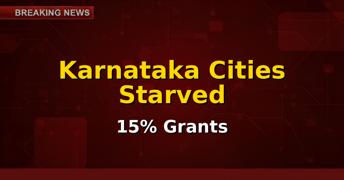 Image showing a distressed urban landscape, symbolizing the lack of development due to insufficient funding in Karnataka cities.