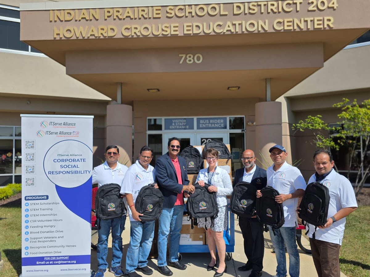 ITServe Alliance Chicago Chapter CSR Activity - School Bag Distribution