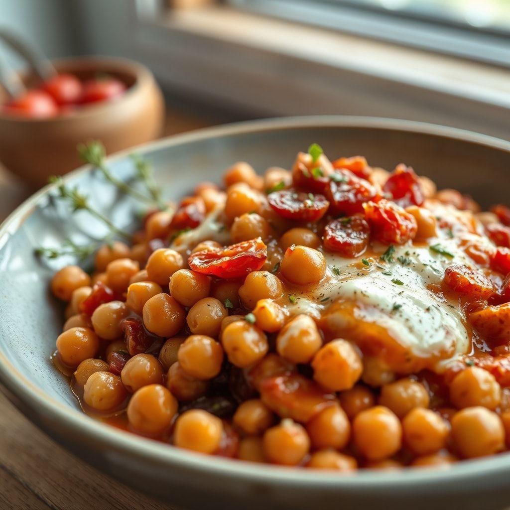 Creamy Sun-Dried Tomato Chickpeas for Easy Vegan Dinner – 30-Minute One-Pan Comfort