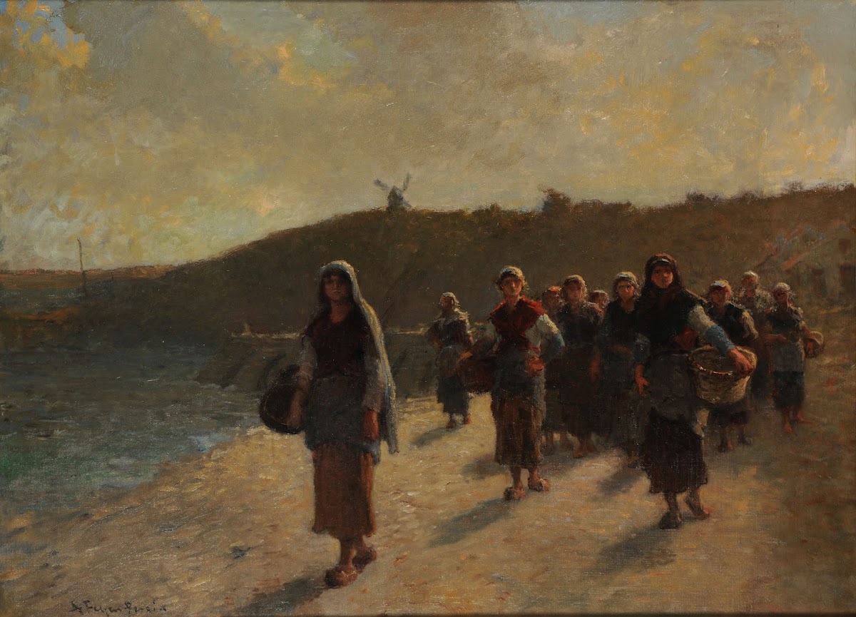 Rentrée des glaneuses dhuîtres souvenir de la baie de Cancale