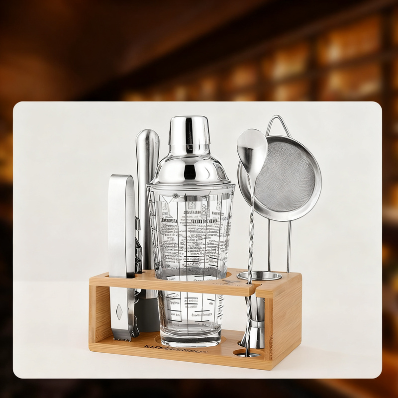 Cocktail-Shaker-Set mit Glas und Zubehör