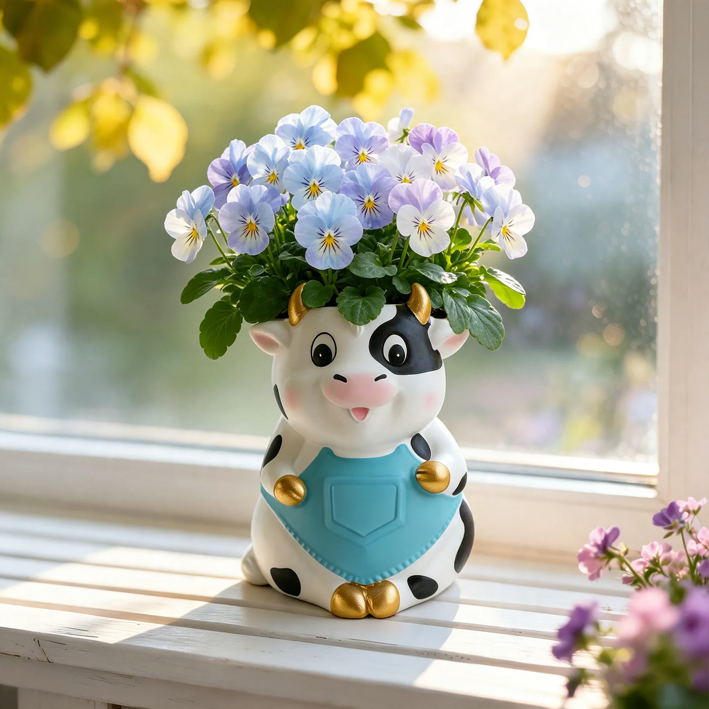 Cow-shaped flower pot