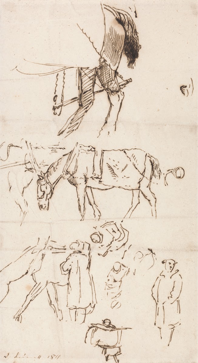 Studies of Horses Men and Carriages 1811