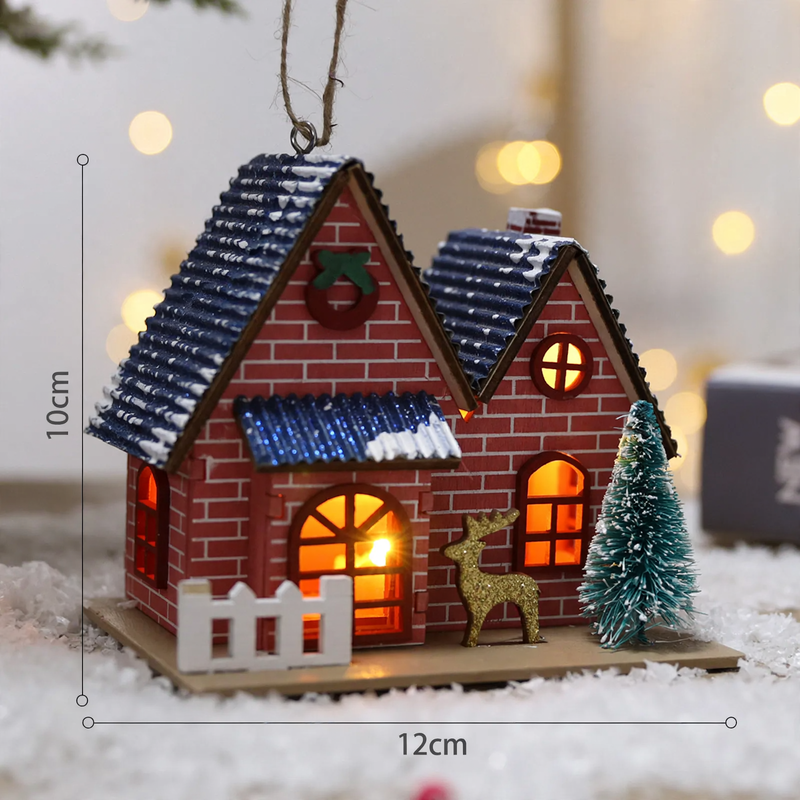 Dekoratives Weihnachts-Holzhaus mit Beleuchtung