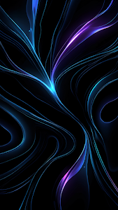 Abstract Neon Flow Lines Blue Purple Dark Energy Swirl