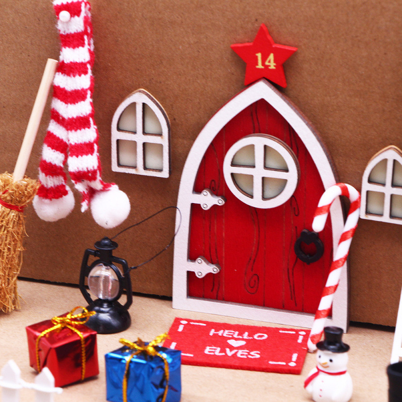 Miniature fairy door with light effect for dollhouses