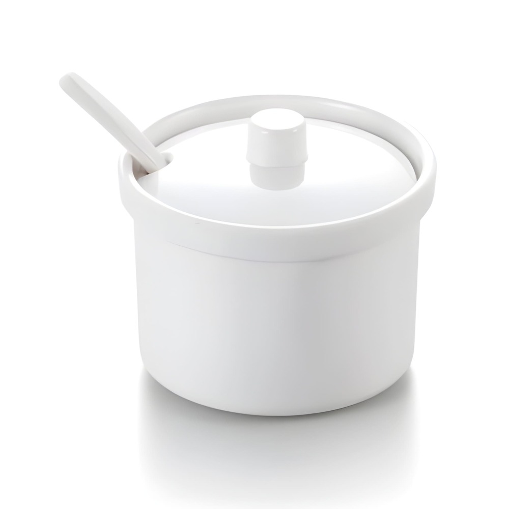 Mini cacerola de melamina con tapa Kennedy Home Collection™ color blanco