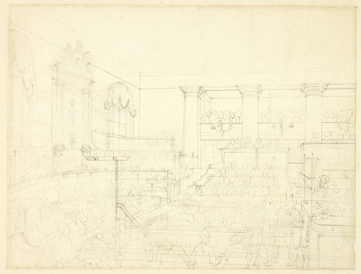 Study for Old Bailey from Microcosm of London c 1809
