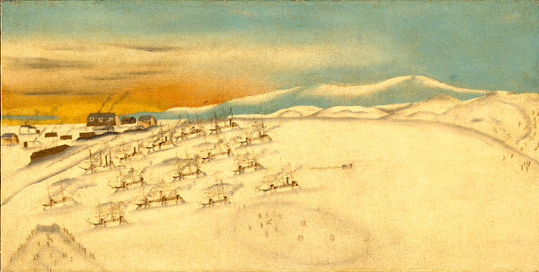 Whaling Fleet Icebound ca 1860
