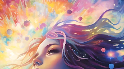 Chromatic Daydreams A Dreamy Girls Colorful World 4K iPhone Wallpaper Background