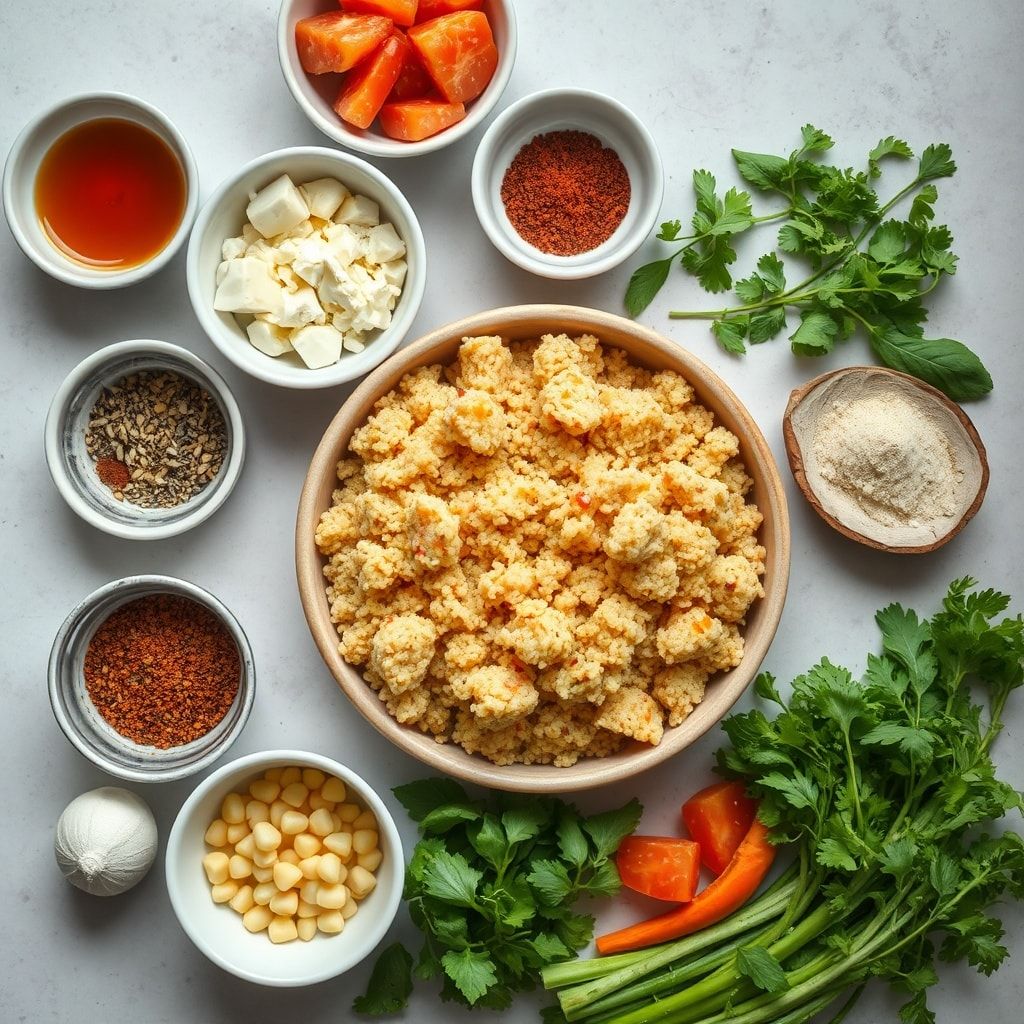 Ingredients for Hot Honey Halloumi and Couscous Salad – Easy Weeknight Dinner
