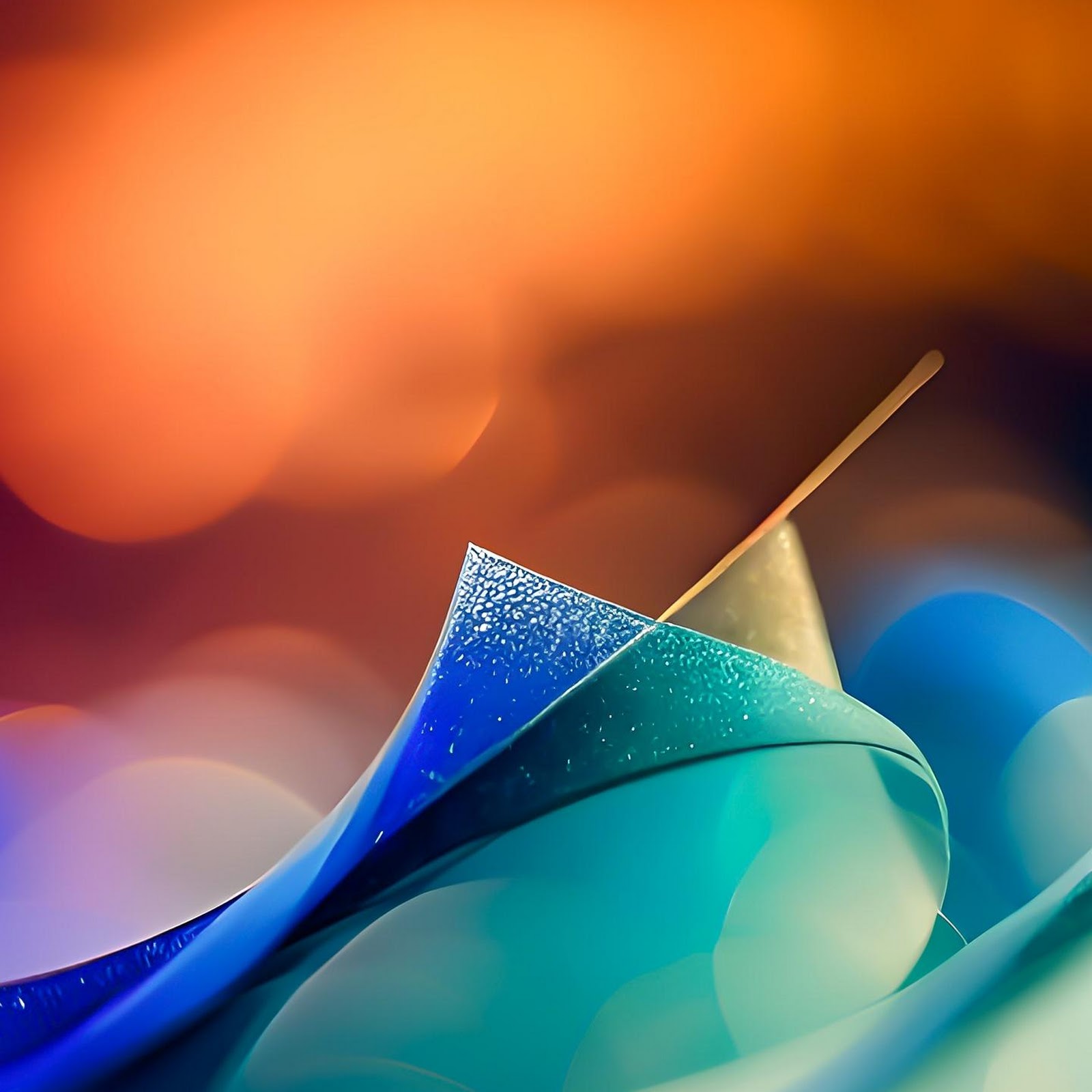 Download Abstract Blue Waves And Bokeh 2K iPhone