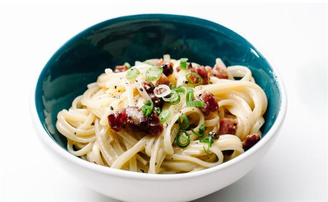 Spaghetti Carbonara Lạp Xưởng