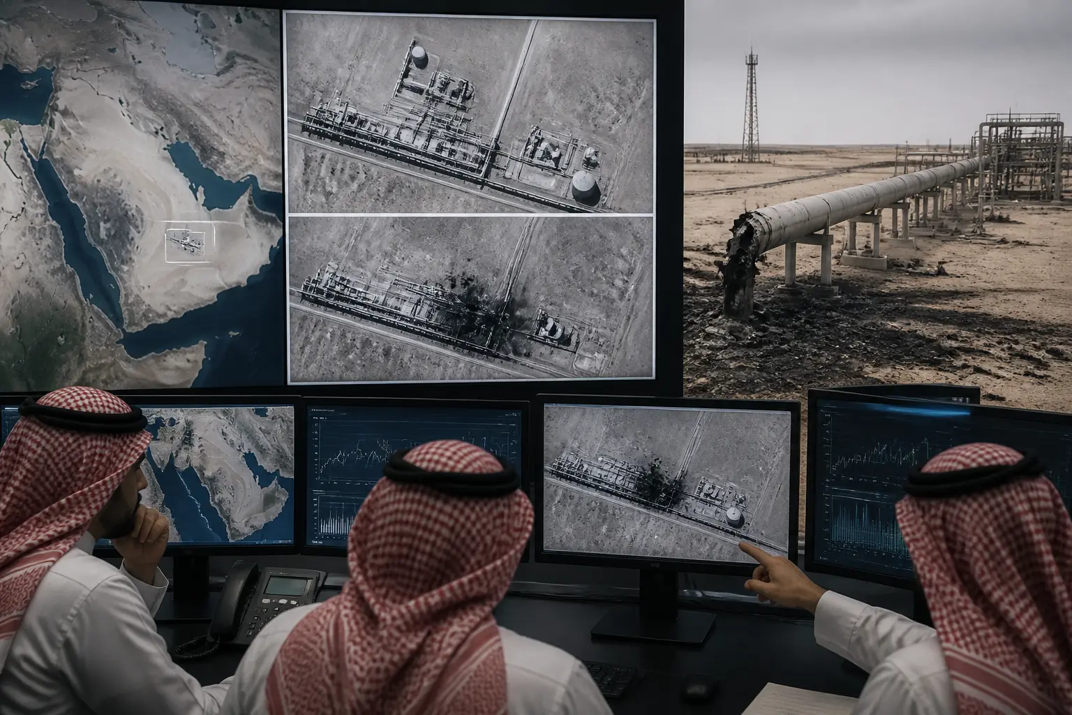 Editorial image for Satellite images reveal damage to Saudi pipeline amid global oil supply concerns