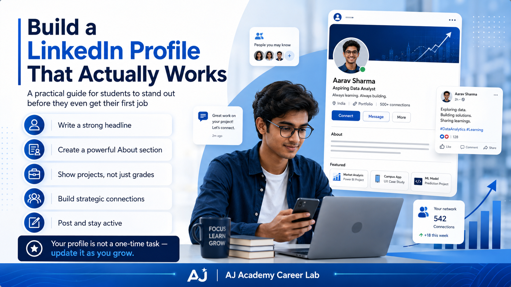 How to build a LinkedIn profile that gets you noticed before you graduate