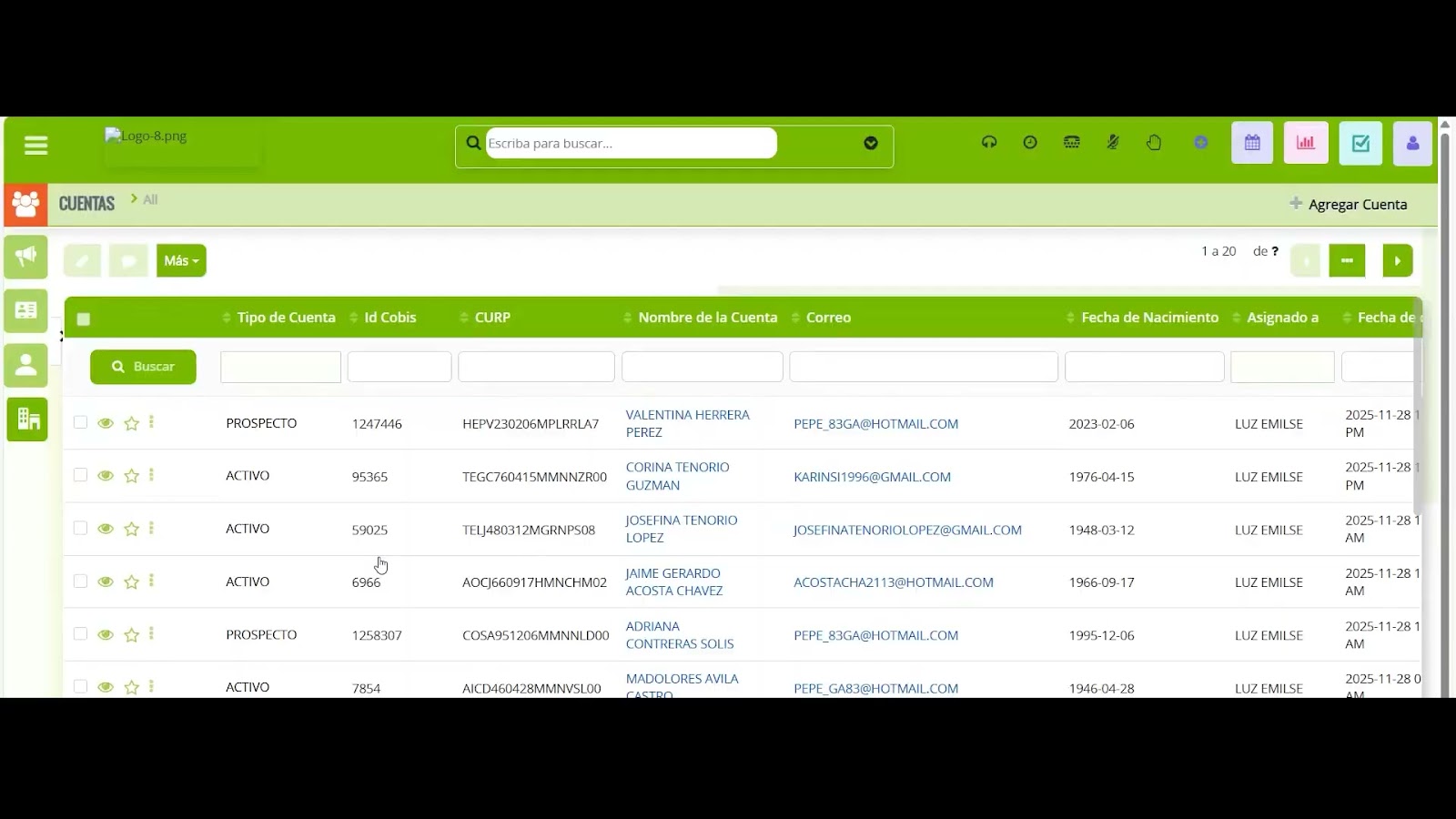 Creación de Oportunidades de Crédito en el CRM Deriva