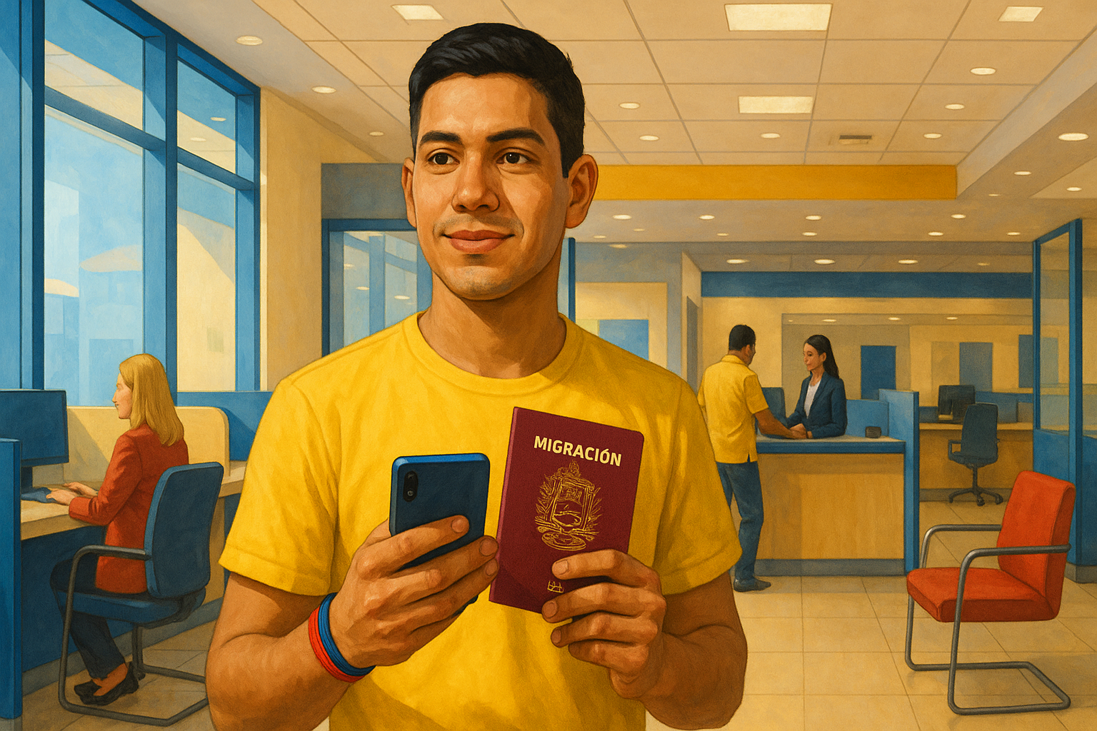 venezolano abriendo cuenta bancaria en Colombia con documentos migratorios