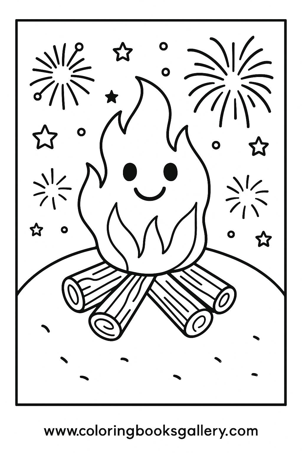 Bonfire Night fireworks – Free Printable Coloring Sheet for Kids and Adults – printable coloring page