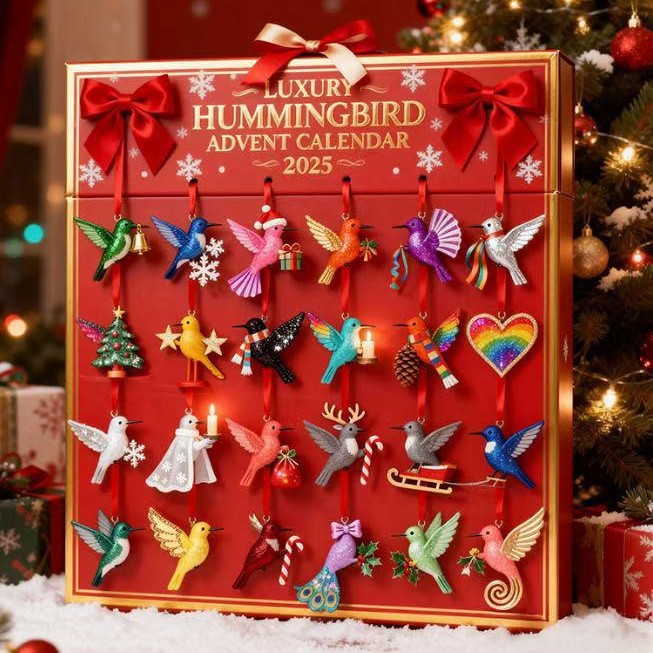 Christmas Advent Calendar with Acrylic Ornaments
