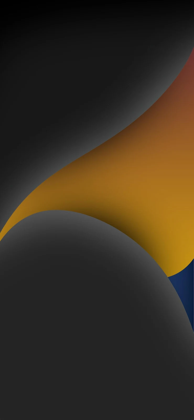 Abstract Golden Curved Layers - Minimalist Digital Art Full HD iPhone Wallpaper (1284x2778)