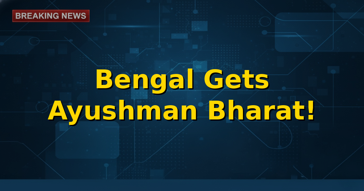 Graphical representation of Ayushman Bharat and Swasthya Sathi logos merging, symbolizing enhanced healthcare in West Bengal.