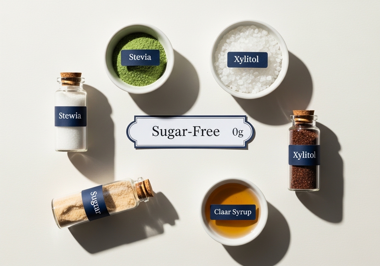 무설탕, 0kcal, 0g 문구의 숨겨진 의미를 보여주는 대체 감미료와 영양성분표