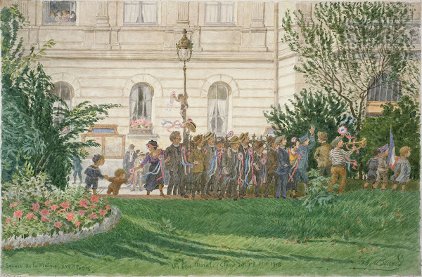 Square de la mairie du 14ème arrondissement petit défilé 8 septembre 1918 1918