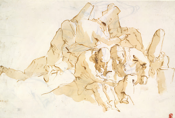 A Group of Punchinelli Seated ca 1760