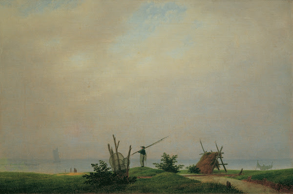 Meeresstrand mit Fischer 1807