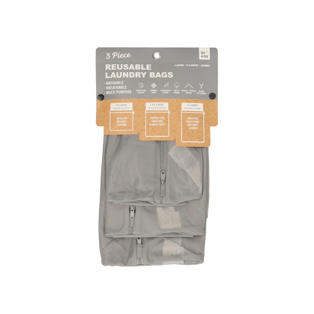 Set de bolsas para lavandería de nylon W+W™, 3 piezas