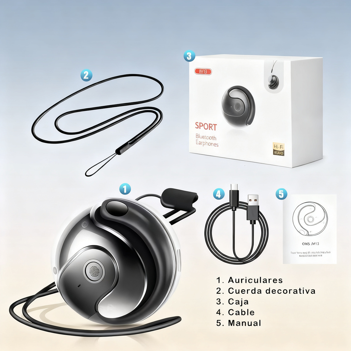 Bluetooth-Ohrhörer, Open-Ear-Design, sportlich
