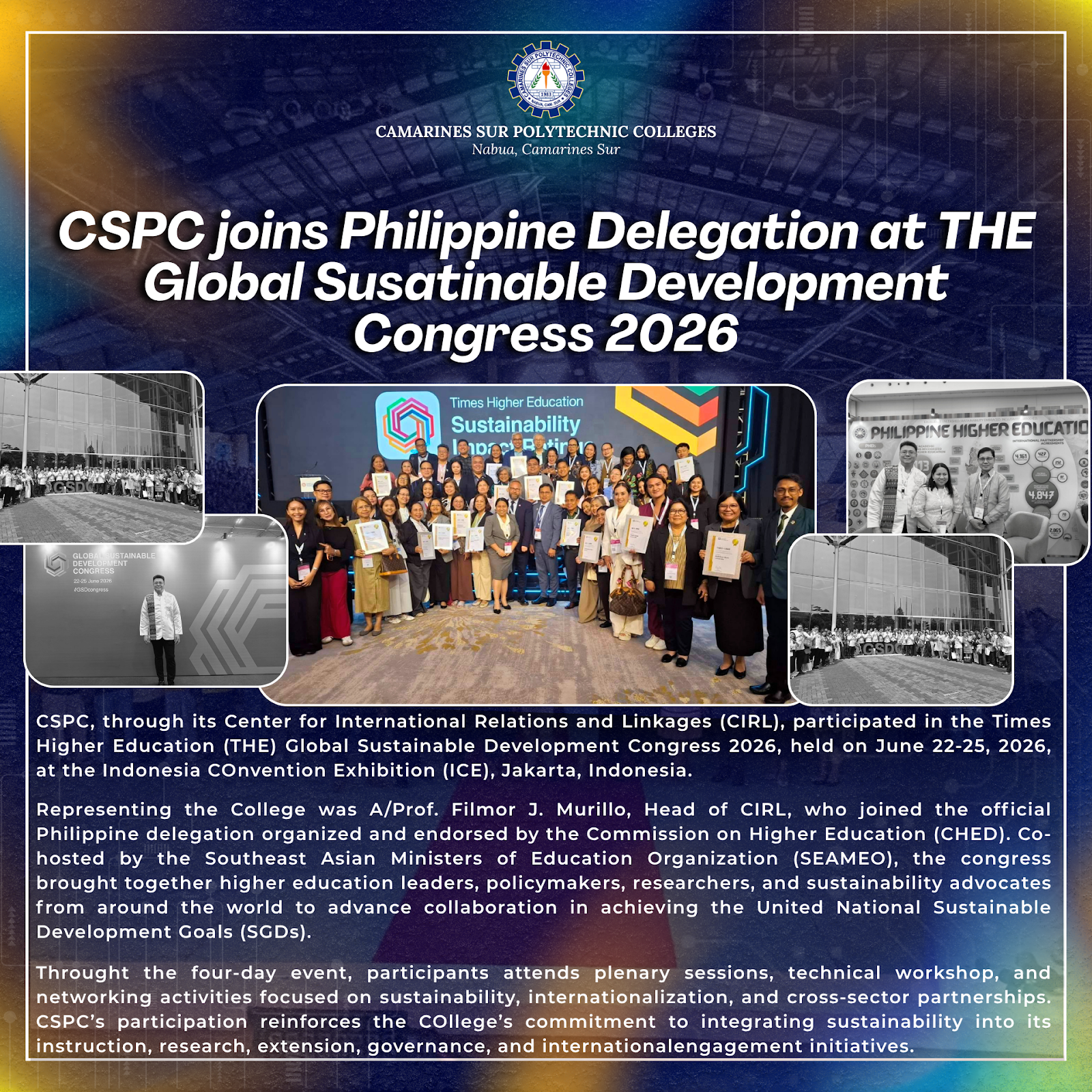CSPC joins Philippine Delegation at THE Global Sustainable Development Congress 2026