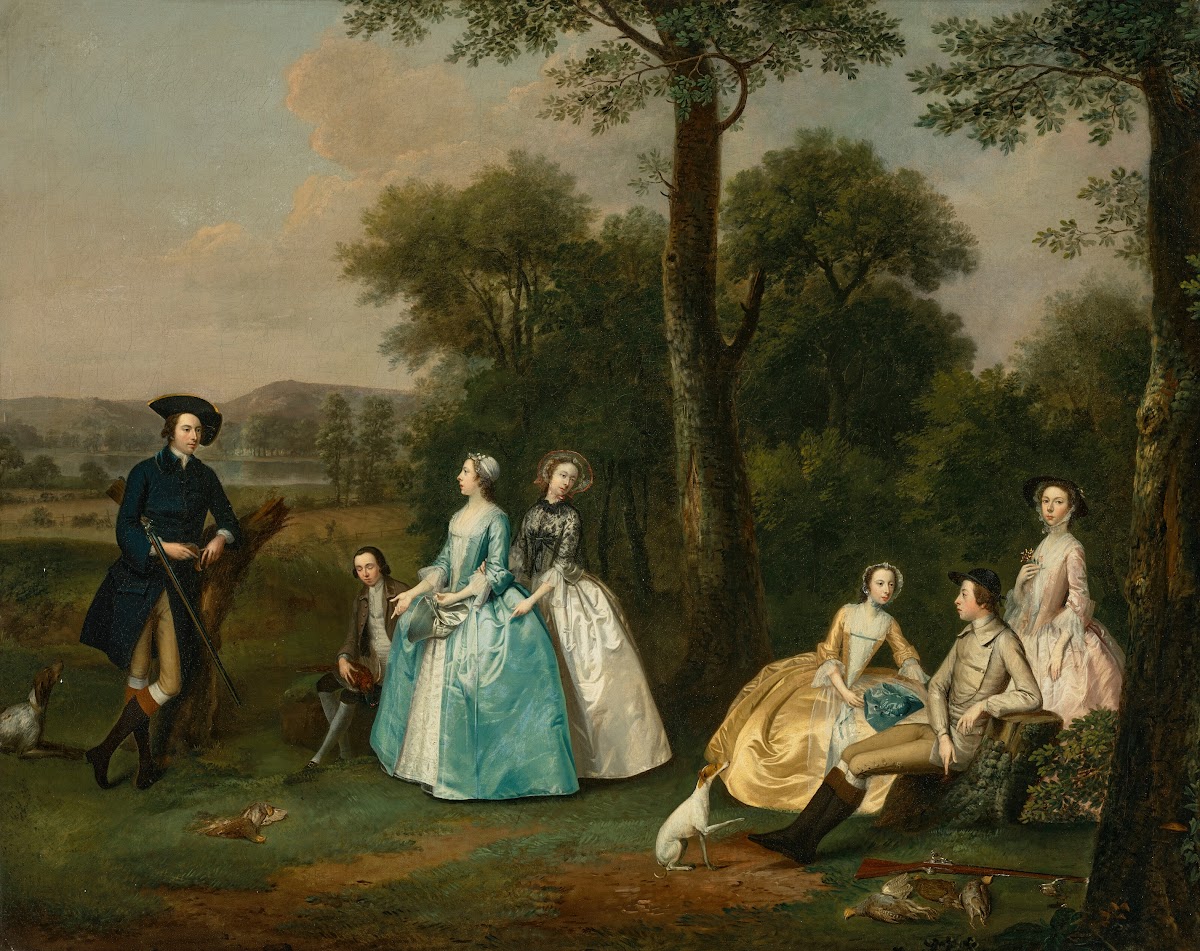 Group portrait of Peregrine Bertie 3rd Duke of Ancaster 1714 1778 with his broth