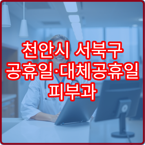 천안시 서북구 공휴일·대체공휴일 피부과 진료 병원 여드름·알레르기 상담 가능