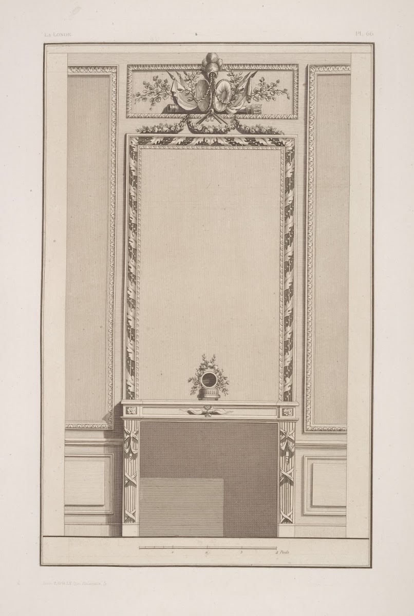Design for mantelpiece and rectangular wall niche 1875 1890