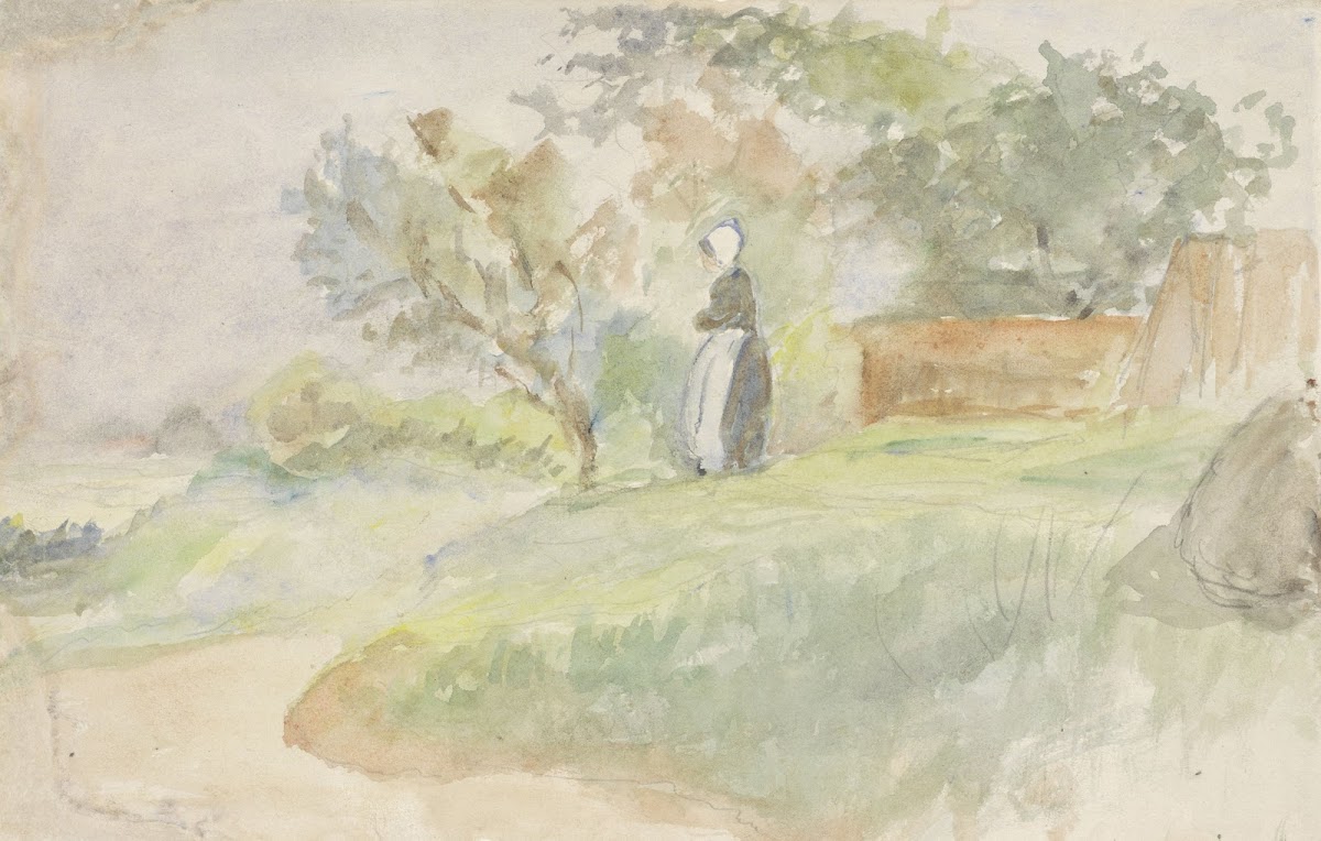 Staande vrouw in een landschap 1834   1911