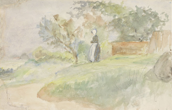 Staande vrouw in een landschap 1834   1911