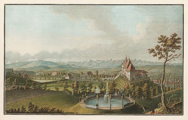 Vue GéNéRale Des Alpes Et Glaciers Prise Du Chateau De Worb
