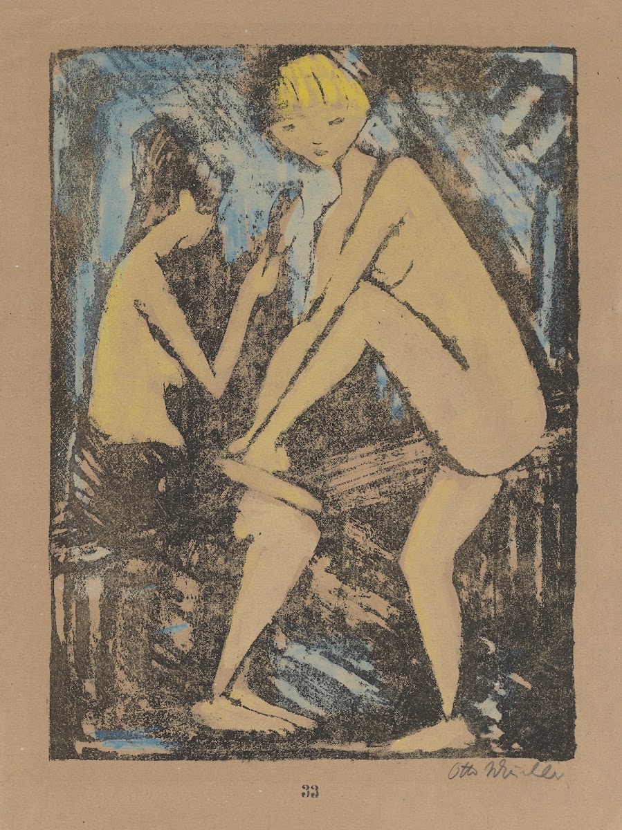 Zwei Mädchen mit Handspiegel I ca 1919