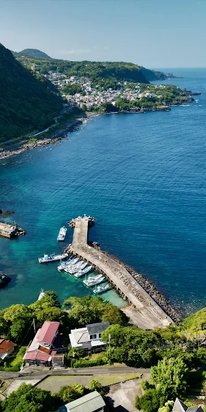 Coastal Village, Aerial View, Harbor, Seascape 4K Wallpaper Background